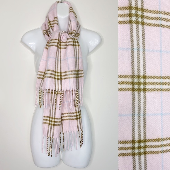 Burberry Accessories - 🎉HP Burberry Baby Pink Multi Check Cashmere Scarf
